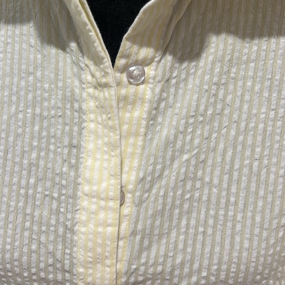 Daily Drills Yellow Stripe Seersucker button down and shorts set both size XS. - Picture 8 of 13